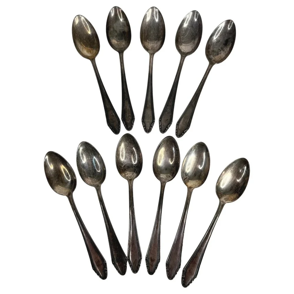 11 Walter Breuker W&B 100 Rostfrei Teaspoon Silverplate Vintage Set Made Germany